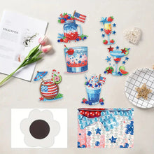 Load image into Gallery viewer, 6Pcs Acrylic Cats Diamond Art Fridge Magnet Diamond Painting Refrigerator Magnet