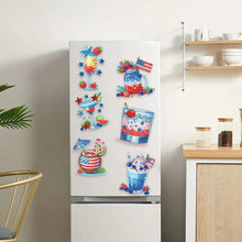 Load image into Gallery viewer, 6Pcs Acrylic Cats Diamond Art Fridge Magnet Diamond Painting Refrigerator Magnet