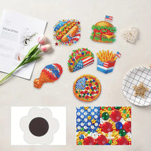 Load image into Gallery viewer, 6Pcs Acrylic Cats Diamond Art Fridge Magnet Diamond Painting Refrigerator Magnet