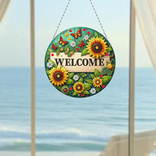 Load image into Gallery viewer, Sunflower DIY Diamond Art Pendant Kit Diamond Painting Door Sign for Wall Window