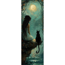 Load image into Gallery viewer, Diamond Painting - Full Round - Girl And Cat (30*90CM)