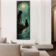Load image into Gallery viewer, Diamond Painting - Full Round - Girl And Cat (30*90CM)