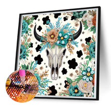 Load image into Gallery viewer, Diamond Painting - Partial Special Shaped - Indian Cow Skull (30*30CM)