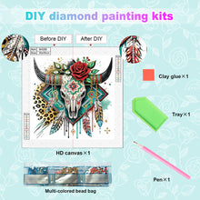 Load image into Gallery viewer, Diamond Painting - Partial Special Shaped - Indian Cow Skull (30*30CM)