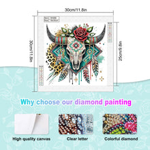 Load image into Gallery viewer, Diamond Painting - Partial Special Shaped - Indian Cow Skull (30*30CM)
