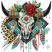 Load image into Gallery viewer, Diamond Painting - Partial Special Shaped - Indian Cow Skull (30*30CM)