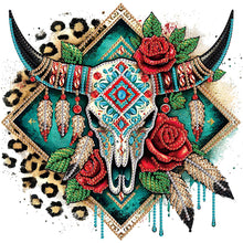 Load image into Gallery viewer, Diamond Painting - Partial Special Shaped - Indian Cow Skull (30*30CM)