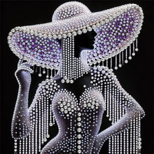 Load image into Gallery viewer, Diamond Painting - Partial Special Shaped - Elegant Hat Lady (30*30CM)