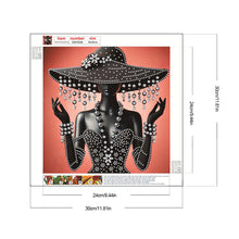 Load image into Gallery viewer, Diamond Painting - Partial Special Shaped - Elegant Hat Lady (30*30CM)