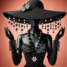 Load image into Gallery viewer, Diamond Painting - Partial Special Shaped - Elegant Hat Lady (30*30CM)