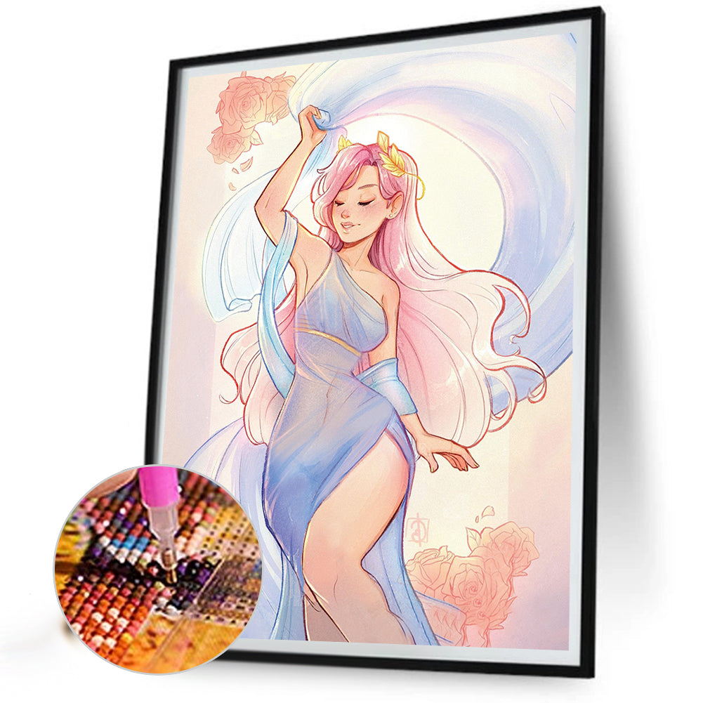 Diamond Painting - Full Round - Girl With Pink Hair (40*50CM)