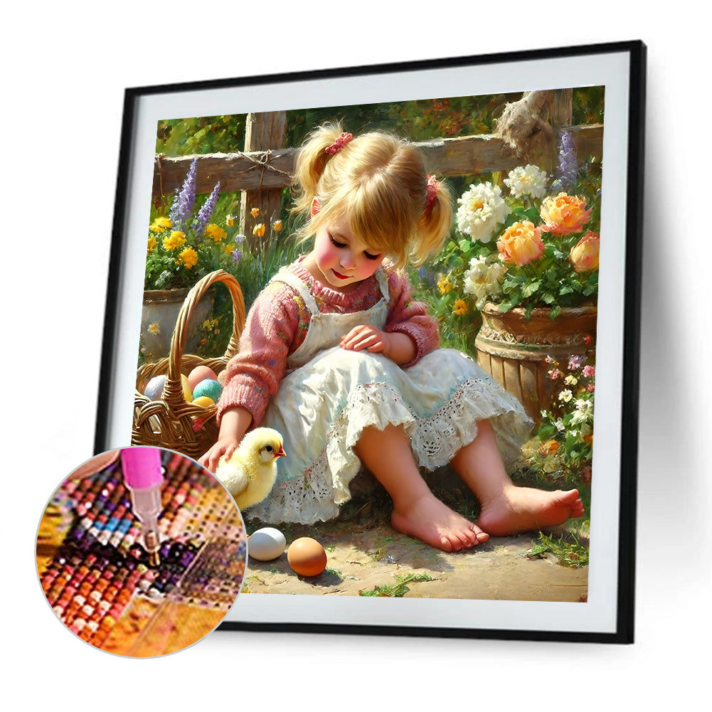Diamond Painting - Full Round - Cute Girl (40*40CM)