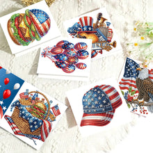 Load image into Gallery viewer, 6Pcs Independence Day Diamond Painting Greeting Cards DIY Diamond Drawing Card