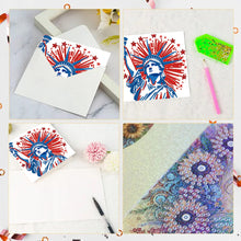 Load image into Gallery viewer, 6Pcs Independence Day Diamond Painting Greeting Cards DIY Diamond Drawing Card