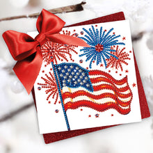 Load image into Gallery viewer, 6Pcs Independence Day Diamond Painting Greeting Cards DIY Diamond Drawing Card