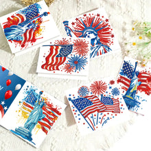 Load image into Gallery viewer, 6Pcs Independence Day Diamond Painting Greeting Cards DIY Diamond Drawing Card