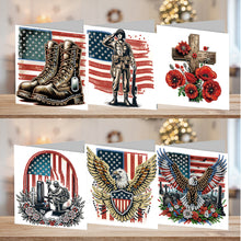 Load image into Gallery viewer, 6Pcs Independence Day Diamond Painting Greeting Cards DIY Diamond Drawing Card