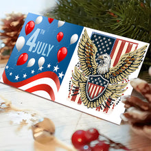 Load image into Gallery viewer, 6Pcs Independence Day Diamond Painting Greeting Cards DIY Diamond Drawing Card
