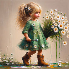 Load image into Gallery viewer, Diamond Painting - Full Round - Cute Girl (40*40CM)