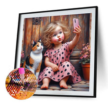 Load image into Gallery viewer, Diamond Painting - Full Round - Cute Girl (40*40CM)