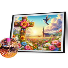 Load image into Gallery viewer, Diamond Painting - Full Round - Garden Hummingbird Cross (40*30CM)