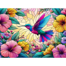 Load image into Gallery viewer, Diamond Painting - Full Round - Flower Hummingbird (40*30CM)