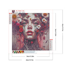 Load image into Gallery viewer, Diamond Painting - Full Round - Flowers And Girl (40*40CM)
