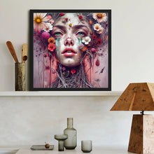 Load image into Gallery viewer, Diamond Painting - Full Round - Flowers And Girl (40*40CM)