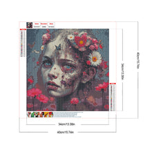 Load image into Gallery viewer, Diamond Painting - Full Round - Flowers And Girl (40*40CM)
