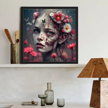 Load image into Gallery viewer, Diamond Painting - Full Round - Flowers And Girl (40*40CM)