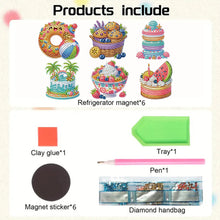 Load image into Gallery viewer, 6 Pcs Diamond Art Fridge Magnet DIY Diamond Painting Refrigerator Magnet
