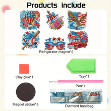 Load image into Gallery viewer, 6 Pcs Diamond Art Fridge Magnet DIY Diamond Painting Refrigerator Magnet