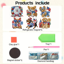 Load image into Gallery viewer, 6 Pcs Diamond Art Fridge Magnet DIY Diamond Painting Refrigerator Magnet