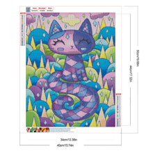 Load image into Gallery viewer, Diamond Painting - Full Round - Purple Kitten (40*50CM)