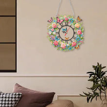 Load image into Gallery viewer, Acrylic Special Shape Flowers 5D Diamond Painting Clock Art Craft for Home Decor