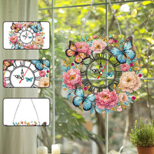 Load image into Gallery viewer, Acrylic Special Shape Flowers 5D Diamond Painting Clock Art Craft for Home Decor