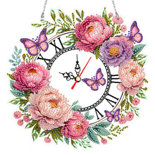 Load image into Gallery viewer, Acrylic Special Shape Flowers 5D Diamond Painting Clock Art Craft for Home Decor