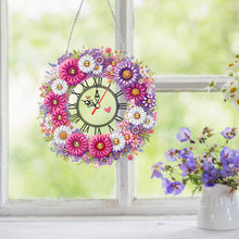 Load image into Gallery viewer, Acrylic Special Shape Flowers 5D Diamond Painting Clock Art Craft for Home Decor