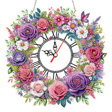 Load image into Gallery viewer, Acrylic Special Shape Flowers 5D Diamond Painting Clock Art Craft for Home Decor