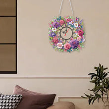 Load image into Gallery viewer, Acrylic Special Shape Flowers 5D Diamond Painting Clock Art Craft for Home Decor