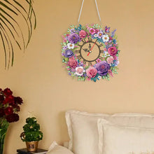 Load image into Gallery viewer, Acrylic Special Shape Flowers 5D Diamond Painting Clock Art Craft for Home Decor