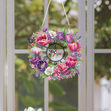 Load image into Gallery viewer, Acrylic Special Shape Flowers 5D Diamond Painting Clock Art Craft for Home Decor
