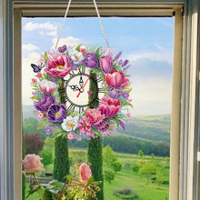 Load image into Gallery viewer, Acrylic Special Shape Flowers 5D Diamond Painting Clock Art Craft for Home Decor