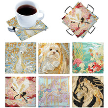 Load image into Gallery viewer, 6Pcs Wooden Beautiful Pattern DIY Diamond Painting Coaster Art with Storage Rack