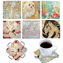Load image into Gallery viewer, 6Pcs Wooden Beautiful Pattern DIY Diamond Painting Coaster Art with Storage Rack