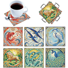 Load image into Gallery viewer, 6Pcs Wooden Beautiful Pattern DIY Diamond Painting Coaster Art with Storage Rack