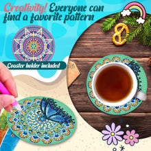 Load image into Gallery viewer, 6Pcs Wooden Beautiful Pattern DIY Diamond Painting Coaster Art with Storage Rack