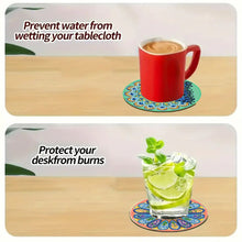 Load image into Gallery viewer, 6Pcs Wooden Beautiful Pattern DIY Diamond Painting Coaster Art with Storage Rack