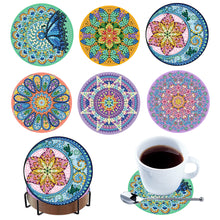 Load image into Gallery viewer, 6Pcs Wooden Beautiful Pattern DIY Diamond Painting Coaster Art with Storage Rack
