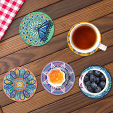 Load image into Gallery viewer, 6Pcs Wooden Beautiful Pattern DIY Diamond Painting Coaster Art with Storage Rack